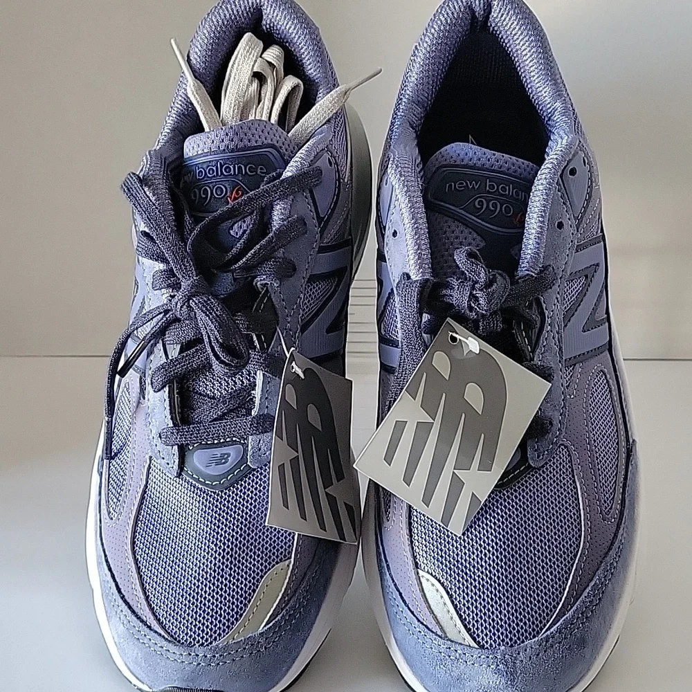 New Balance 990 Men's Lavender Mesh & Suede Sneakers Made In USA NEW! Size 9 - Picture 2 of 7